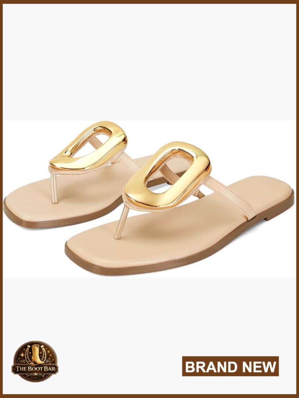Thong Sandals Flip-Flops Flat Slip On Slides Beach Comfort Square Toe Dressy